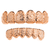 14k Rose Gold Plated Nugget Teeth Grillz Set