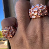 14K Rose Gold Plated over 925 Silver Nugget Ring Brutalist Pinky 6-12