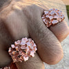 14K Rose Gold Plated over 925 Silver Nugget Ring Brutalist Pinky 6-12