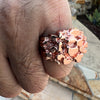 14K Rose Gold Plated over 925 Silver Nugget Ring Brutalist Pinky 6-12