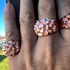 14K Rose Gold Plated over 925 Silver Nugget Ring Brutalist Pinky 6-12