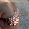 14K Rose Gold Plated over 925 Silver Nugget Ring Brutalist Pinky 6-12