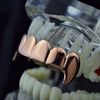 14K Rose Gold Plated Plain Top Teeth Vampire Fangs Grillz