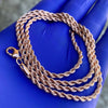 14K Rose Gold Plated Rope Chain Necklace 24" x 3MM