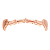 14K Rose Gold Plated Slim Bar Top Half Vampire Fangs Grillz