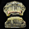 14K Rose Gold Plated Slim Bar Top Half Vampire Fangs Grillz