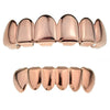 14K Rose Gold Plated Teeth Plain Grillz Set