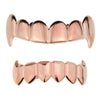 14K Rose Gold Plated Vampire Full Fangs Grillz Set