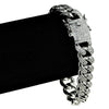 14k White Gold Plated Cuban Link Iced Bracelet  AAAA CZ 8" In x 12MM