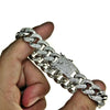 14k White Gold Plated Cuban Link Iced Bracelet  AAAA CZ 8" In x 12MM