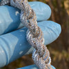 14K White Gold Plated Iced CZ Rope Chain 18" x 12MM