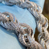 14K White Gold Plated Iced CZ Rope Chain 18" x 12MM