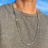 14K White Gold Plated Tennis Chain Necklace One Row AAA CZ 16"-32"