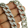 16" x 15MM Cuban Choker Chain Necklace Silver Tone