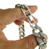 16" x 15MM Cuban Choker Chain Necklace Silver Tone