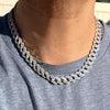 18" 925 Sterling Silver Iced Cuban Link Chain Flooded Out 12 mm x 18"-24"