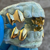 18K Gold Double Teeth Caps Vampire Fangs Custom Grillz