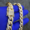 18k Gold Plated 16" x 13MM Iced Cuban Flooded Out Necklace