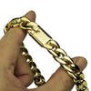 18k Gold Plated 16" x 13MM Plain Cuban Link Necklace