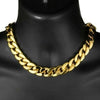 18k Gold Plated 16" x 18MM Plain Cuban Link Chain NEcklace