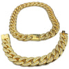 18k Gold Plated 18" Choker & Iced Bracelet 18MM