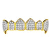 18k Gold Plated 2-Tone CZ Iced Flooded Out Top Fangs Grillz