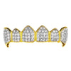 18k Gold Plated 2-Tone CZ Iced Flooded Out Top Fangs Grillz