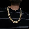 18k Gold Plated 30" x 18MM Iced Flooded Out Cuban Link Chain Necklace