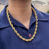 18k Gold Plated 316L Stainless Steel Rope Chain Necklace 10MM 24"