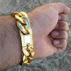 18K Gold Plated 8.5" 18MM Plain Bracelet