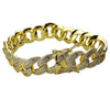 18K Gold Plated Baguette Iced Flooded Out Bracelet