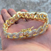 18K Gold Plated Baguette Iced Flooded Out Bracelet