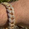 18K Gold Plated Baguette Iced Flooded Out Bracelet