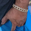 18K Gold Plated Baguette Iced Flooded Out Bracelet