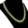 18K Gold Plated CMD Cuban Link Necklace 9MM 18"