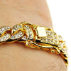 18K Gold Plated Cuban Bracelet Iced Flooded Out 8mm x 8.5" Inch