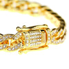 18K Gold Plated Cuban Bracelet Iced Flooded Out 8mm x 8.5" Inch