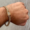 18K Gold Plated Cuban Bracelet Iced Flooded Out 8mm x 8.5" Inch