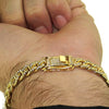 18K Gold Plated Cuban Bracelet Iced Flooded Out 8mm x 8.5" Inch