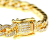 18K Gold Plated Cuban Bracelet Iced Flooded Out 8mm x 8" Inch