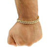 18K Gold Plated Cuban Bracelet Iced Flooded Out 8mm x 8" Inch