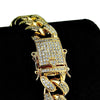 18k Gold Plated Cuban Link Iced Bracelet AAAA CZ 8" In x 12MM