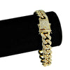 18k Gold Plated Cuban Link Iced Bracelet AAAA CZ 8" In x 12MM