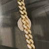 18k Gold Plated Cuban Link Iced Bracelet AAAA CZ 8" In x 12MM