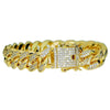 18k Gold Plated Cuban Link Iced Bracelet AAAA CZ 8" In x 12MM