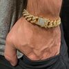 18k Gold Plated Cuban Link Iced Bracelet AAAA CZ 8" In x 12MM