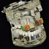 18K Gold Plated CZ Iced Flooded Out Rainbow Colors Top Grillz