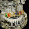 18K Gold Plated CZ Iced Flooded Out Rainbow Colors Top Grillz