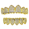 18K Gold Plated CZ Iced Flooded Out Teeth Grillz Set