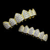 18K Gold Plated CZ Iced Flooded Out Teeth Grillz Set